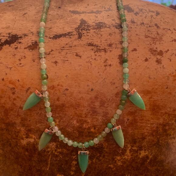Jay King of Mine Finds Vintage Sterling Silver and Chrysoprase Necklace - Picture 1 of 5